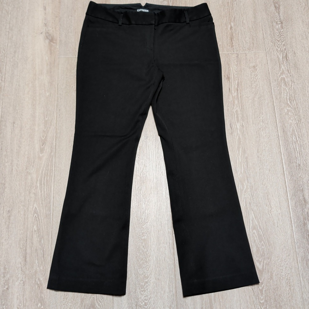 Express Columnist Pants Womens 10S Black Straight Leg Dress Trousers 34x29